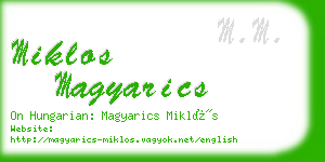 miklos magyarics business card